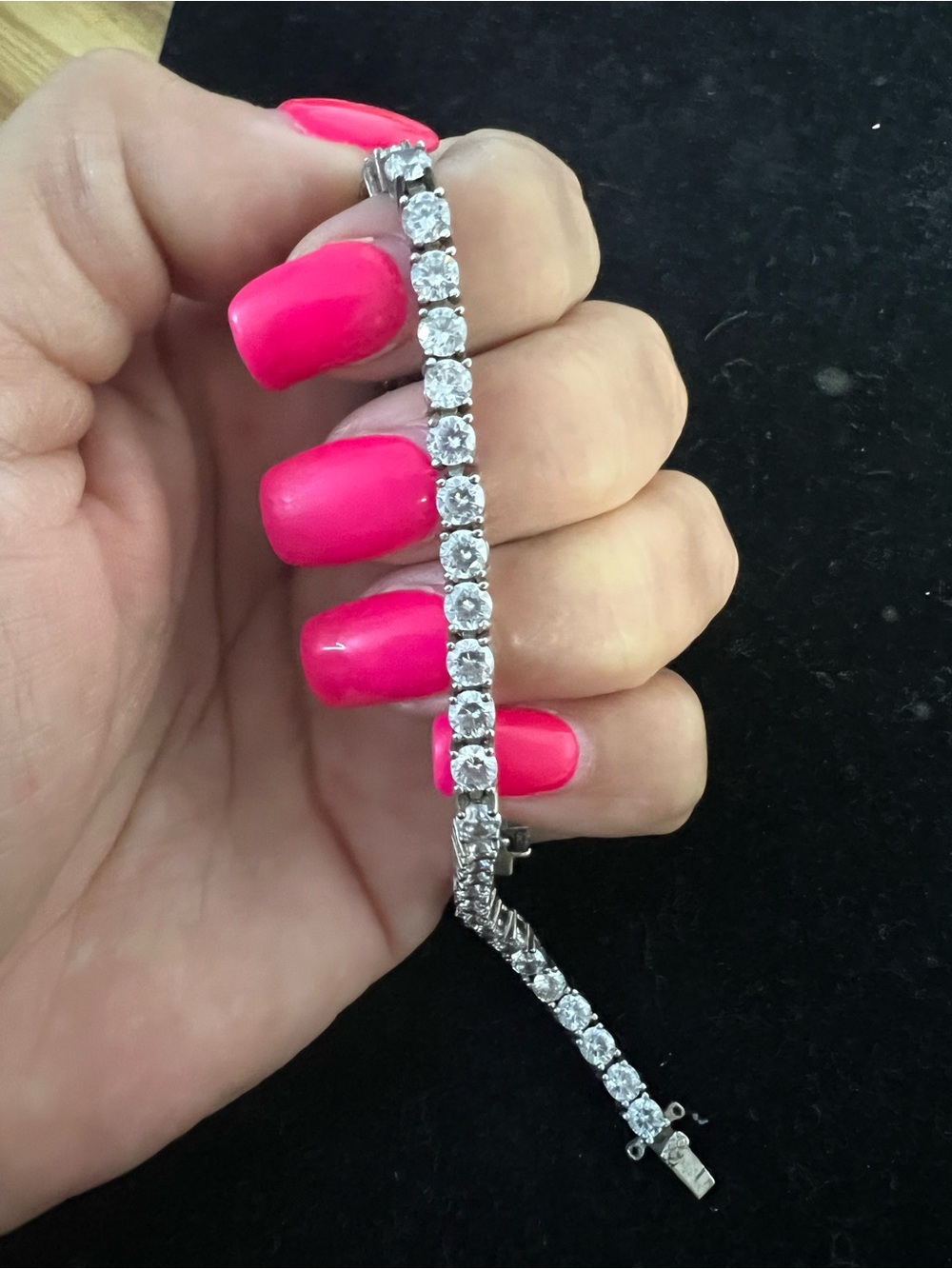 925 STERLING SILVER CZ TENNIS BRACELET 8in
